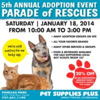 VIP RESCUE ADOPTION EVENT – PINELLAS PARK Jan. 18, 2014